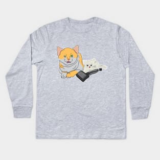 Annoyed Cat Clone Kids Long Sleeve T-Shirt